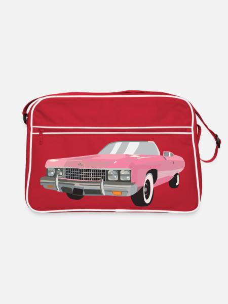 Pinke Auto-Rohlinge - Retro Tasche - Rot/Weiß - Vorne