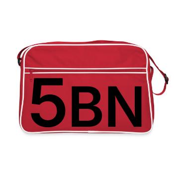 5BN lettering black - Retro Bag - red/white - Front