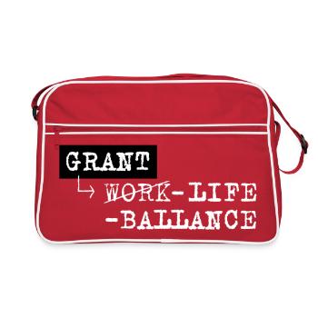 Grant Life Ballance Pun Work-Life Saying - Retro Bag - red/white - Front