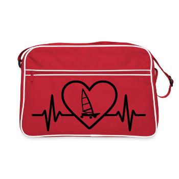 Yachting sur sable de cœur – passion - Sac Retro - rouge/blanc - Devant