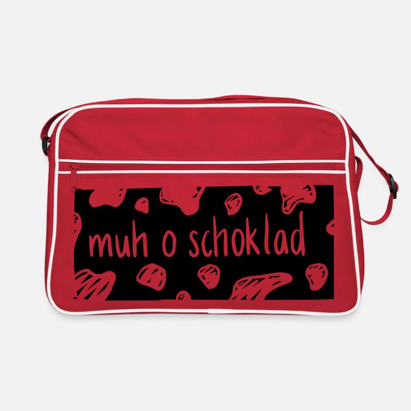 Muh o Schoklad - Retro Tasche - Rot/Weiß