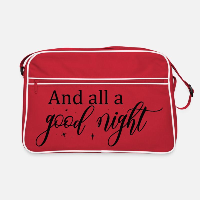 Gute Nacht Script mit Sternen Retro Tasche