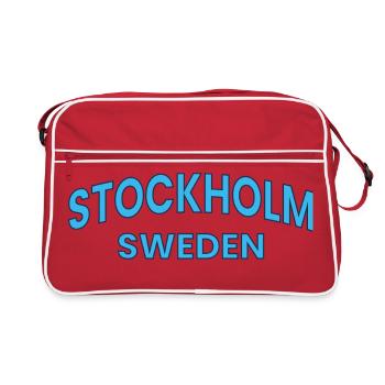 Stockholm Sweden Arc Typography - Retro Bag - red/white - Front