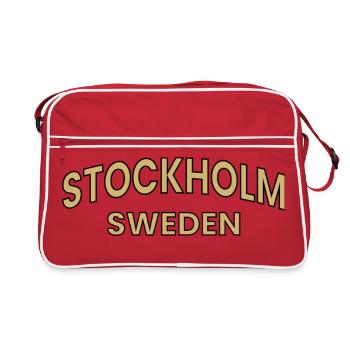 Stockholm Curved Typography - Retro Bag - red/white - Front