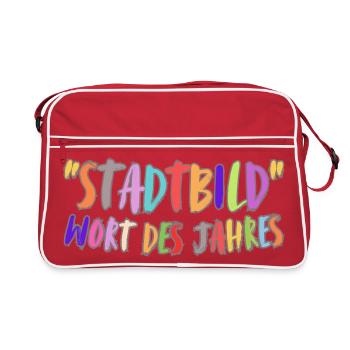 Stadtbild Wort des Jahres - Retro Tasche - Rot/Weiß - Vorne