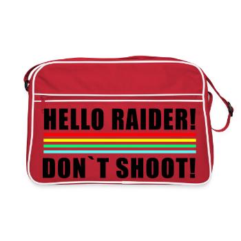 Bonjour Raider Les rayures néon en couleurs rétro ne prennent pas de tir - Sac Retro - rouge/blanc - Devant