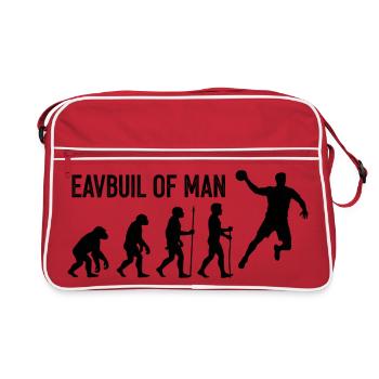 Evolution des Menschen Sprung - Retro Tasche - Rot/Weiß - Vorne