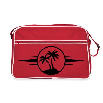 Island Palm Tree Icon - Retro Bag - red/white - Front