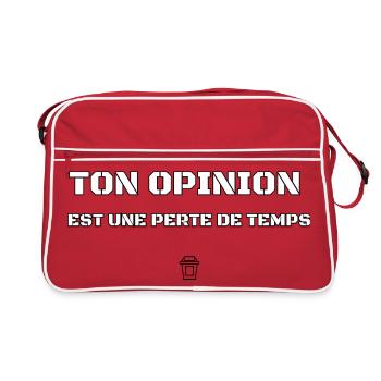 TON OPINION EST UNE PERTE DE TEMPS.  - Sac Retro - rouge/blanc - Devant
