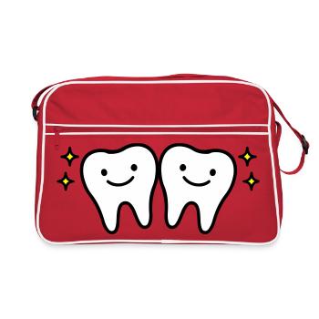 Tooth Cute - Retro Bag - red/white - Front