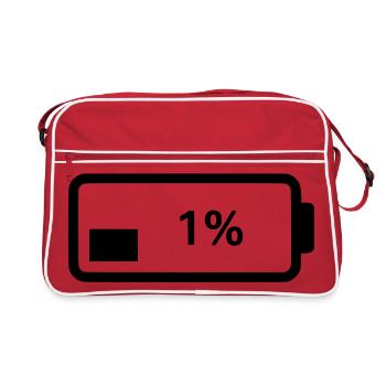 Battery symbol charge level 1% - Retro Bag - red/white - Front
