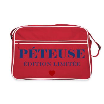 PÉTEUSE Édition Limitée Bleu - Sac Retro - rouge/blanc - Devant