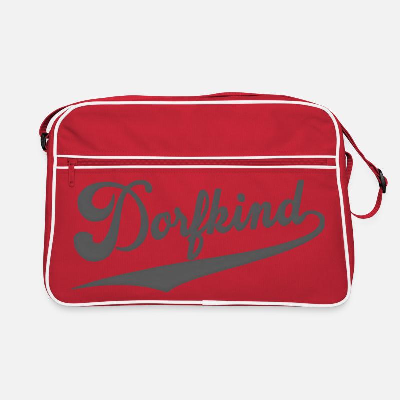 Dorfkind Design – Retro Script Logo mit Schwung Retro Tasche