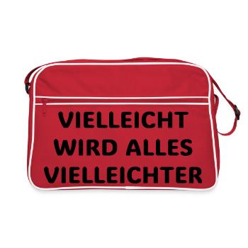 Vielleicht wird alles vielleichter Lustiger Spruch - Sac Retro - rouge/blanc - Devant