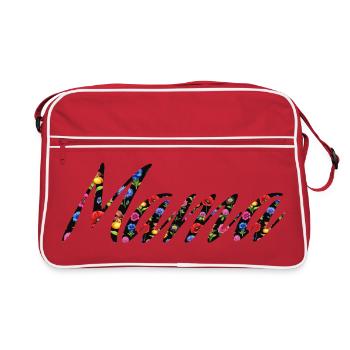 Flower Waves Pattern - Retro Bag - red/white - Front