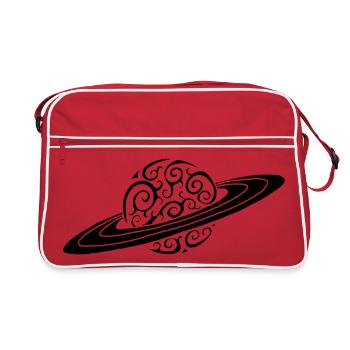 Planète spirale noire - Sac Retro - rouge/blanc - Devant