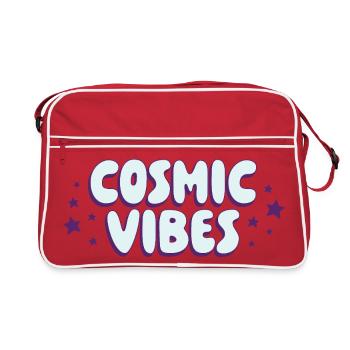 Cosmic Vibes Schriftzug - Retro Tasche - Rot/Weiß - Vorne