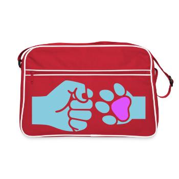 Faust Pfote Check Team - Retro Tasche - Rot/Weiß - Vorne