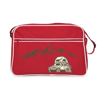 Rooftop tent camping shirt for outdoor adventurers - Retro Bag - red/white - Front