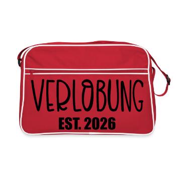 Hochzeit Verlobung 2026 - Retro Tasche - Rot/Weiß - Vorne