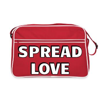 Spread Love Bold Black White Typography - Retro Bag - red/white - Front