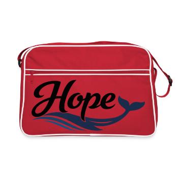 Hope Whale Ocean Wave Logo - Retro Bag - red/white - Front