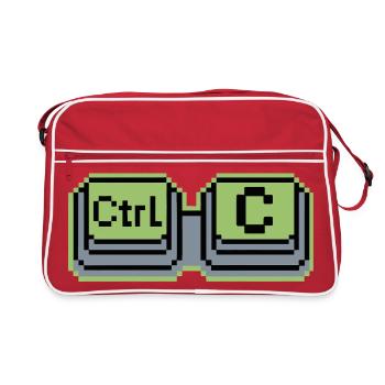 Ctrl C Ctrl V Parent Enfant Geek Famille Humour - Sac Retro - rouge/blanc - Devant