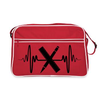 Architektur Herzlinie - Retro Tasche - Rot/Weiß - Vorne