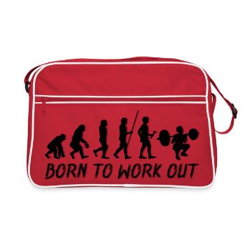 Born to Work out - Fitness Evolution Human - Retro Bag - red/white - Front