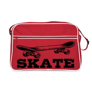 Skateboard | Skate | Skateboarder Gift - Retro Bag - red/white - Front