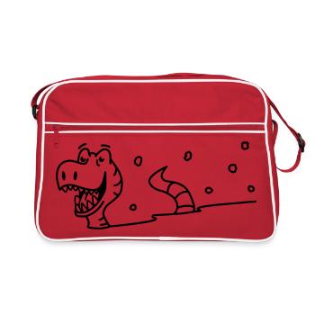 Des dinosaures dans la neige - Sac Retro - rouge/blanc - Devant