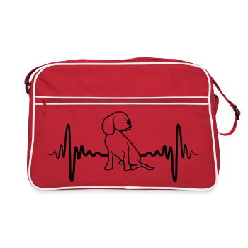 Ligne cardiaque ECG chiot - Sac Retro - rouge/blanc - Devant