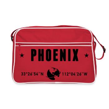 Phoenix, Arizona, coordonnées : planète Terre - Sac Retro - rouge/blanc - Devant