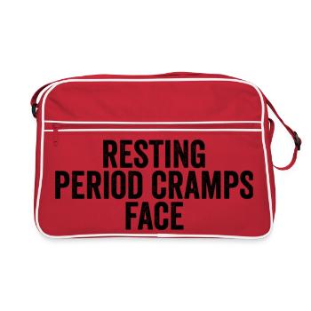 Douleur menstruelle au repos – expressions faciales amusantes - Sac Retro - rouge/blanc - Devant
