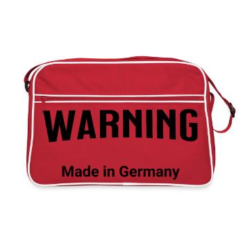 Warning - Made in Germany - Retro Bag - red/white - Front