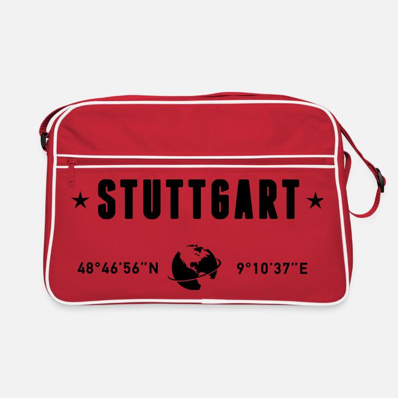 Stuttgart Germany Coordinates Gps Globe Retro Bag