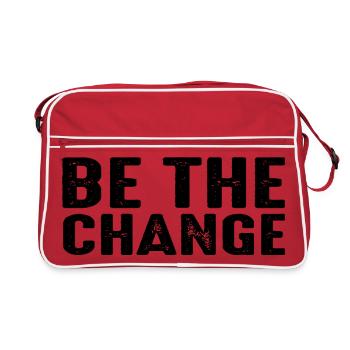 Cadeau d’Esprit Positif Inspirant Be The Change - Sac Retro - rouge/blanc - Devant