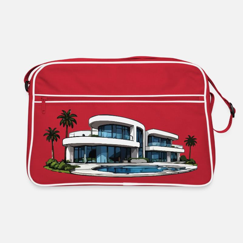 Luxury villa with round pool Retro Bag