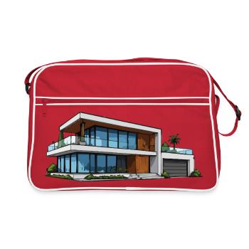 Illustration d’architecture moderne de villas - Sac Retro - rouge/blanc - Devant