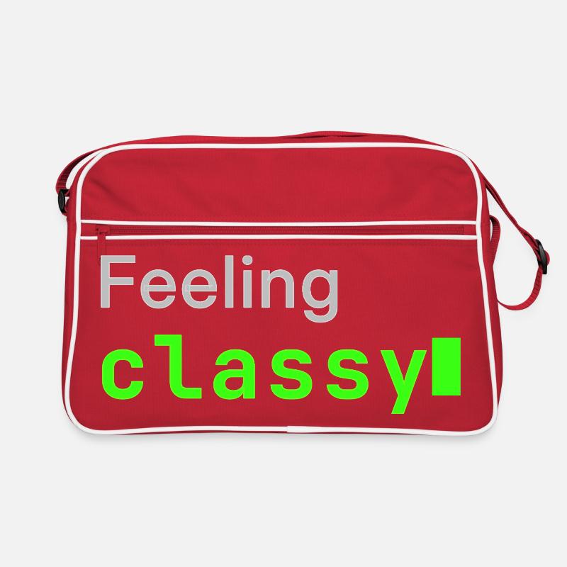 Feeling classy | Developer mood - Retro Tasche - Rot/Weiß
