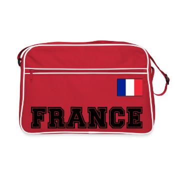 Look maillot de France - FRANCE avec drapeau - Sac Retro - rouge/blanc - Devant