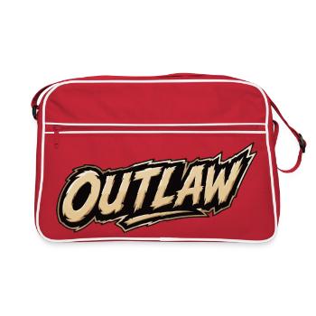 Outlaw lettering Wild West style - Retro Bag - red/white - Front