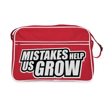 Mistakes Help Us Grow Funny Motivational Growth - Retro Bag - red/white - Front