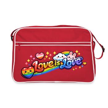Love is Love - Retro Tasche - Rot/Weiß - Vorne