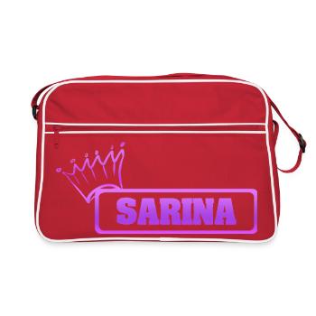 Sarina als Maedchen - Retro Tasche - Rot/Weiß - Vorne