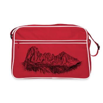 Groupe Sassolungo Dolomites Silhouette Alpes - Sac Retro - rouge/blanc - Devant