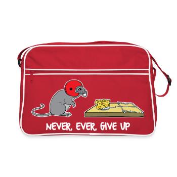 N’abandonne jamais, jamais - Sac Retro - rouge/blanc - Devant