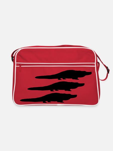 Silhouettes d’alligator - Sac Retro - rouge/blanc - Devant