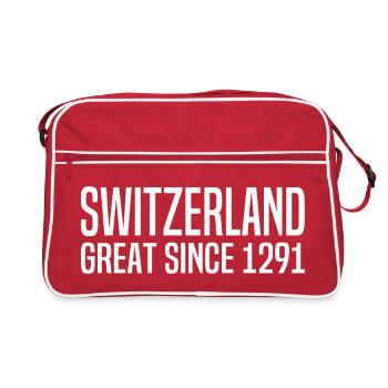 Switzerland - Great Since 1291 - Schweiz - Schwiiz - Retro Tasche - Rot/Weiß - Vorne