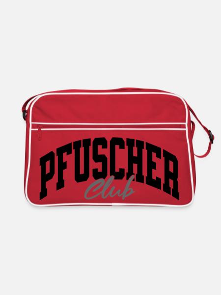 Pfuscher Club - Retro Tasche - Rot/Weiß - Vorne